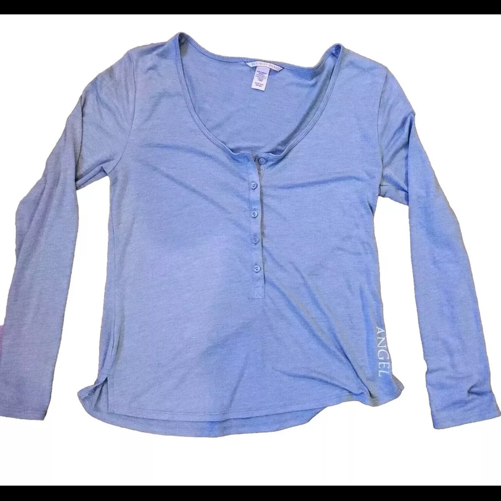 Victoria's Secrets Top Womens XSmall Gray Scoop Neck Long Sleeve ANGEL Sleepwear